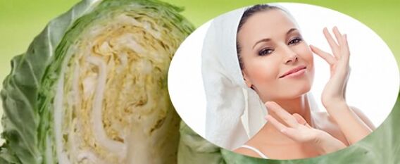 Mask with a cabbage for skin
